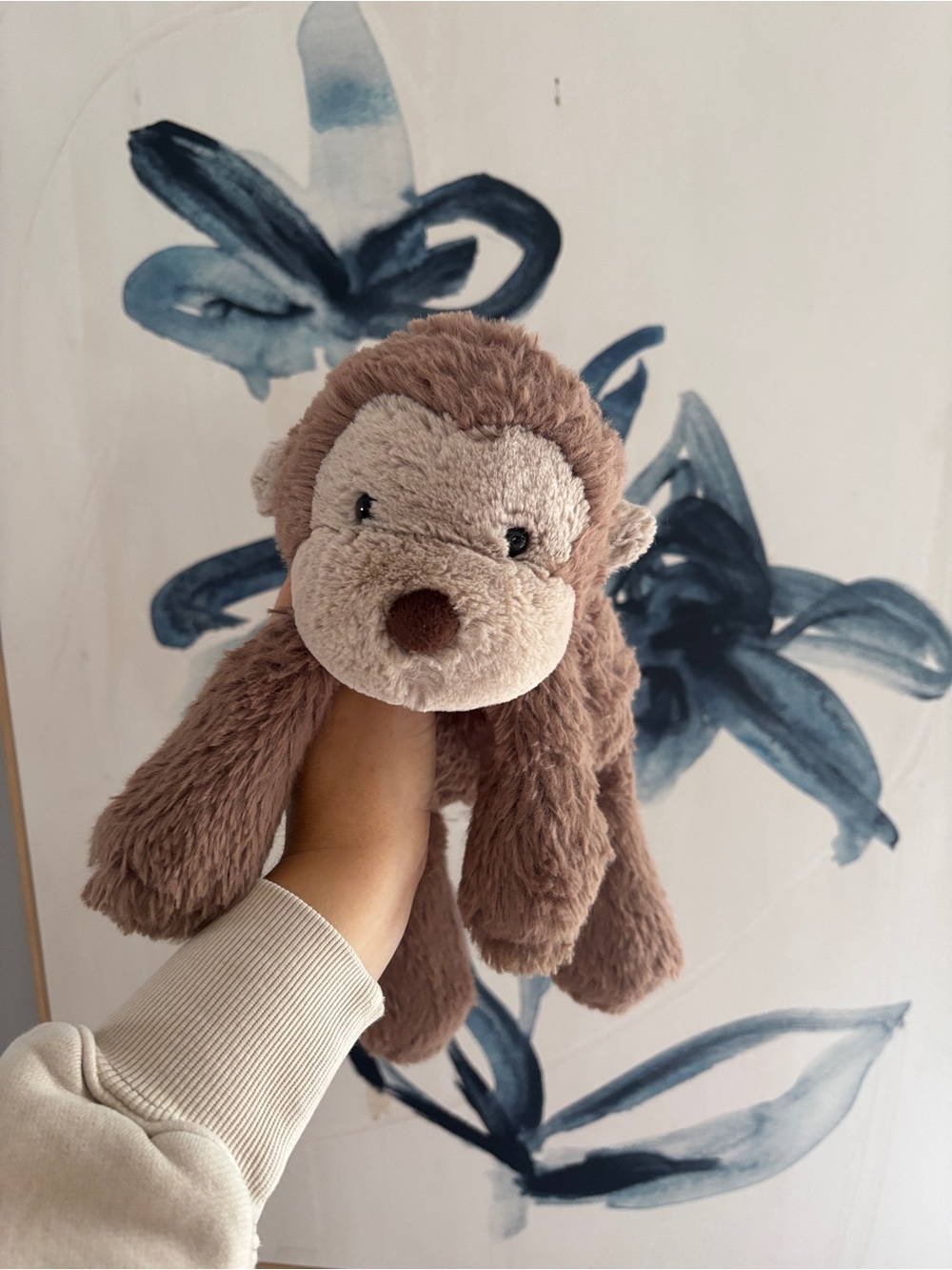 Jellycat medium Brown & Cream smudge Monkey Plush